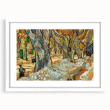 Textured abstract art print in vibrant blues and yellows on a framed canvas, ideal for bedroom wall decor.