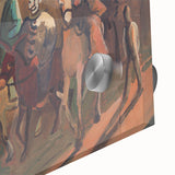 Modern Wall Art: Equestrian Parade with Clowns in Bold Expressionist Style