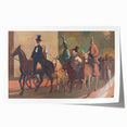 Modern Wall Art: Equestrian Parade with Clowns in Bold Expressionist Style
