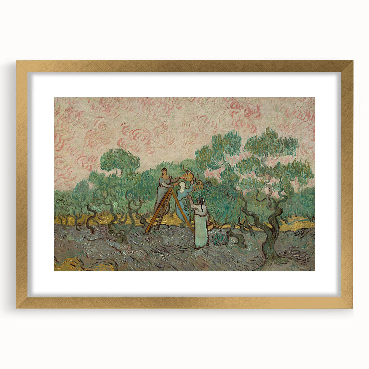 Dynamic Impressionist Landscape – Van Gogh’s Women Picking Olives