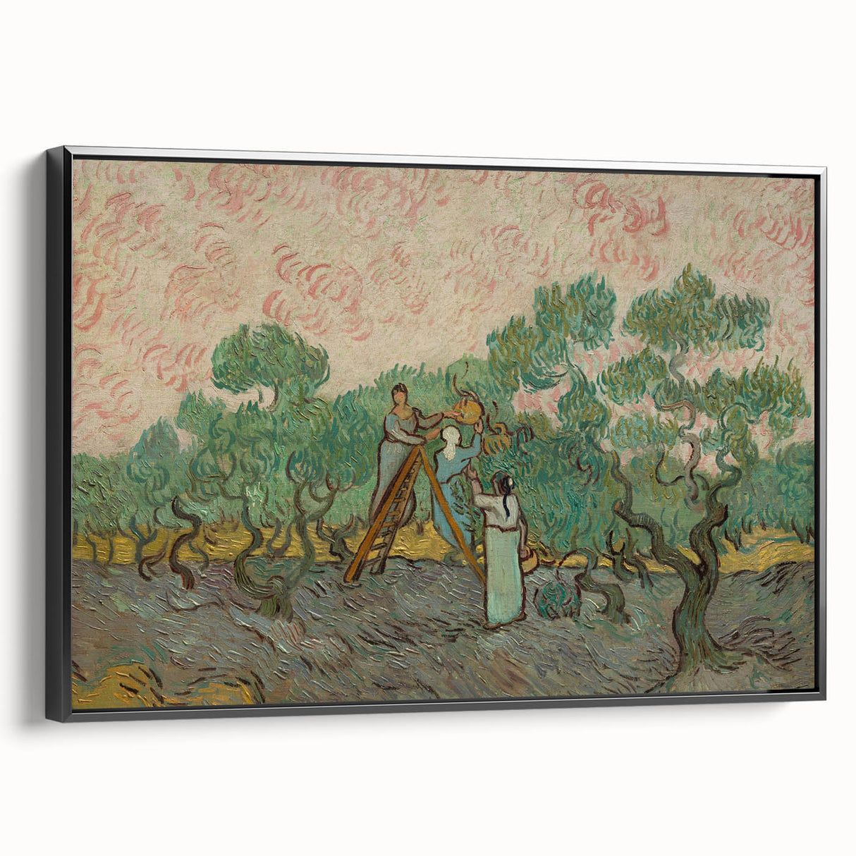 Dynamic Impressionist Landscape – Van Gogh’s Women Picking Olives
