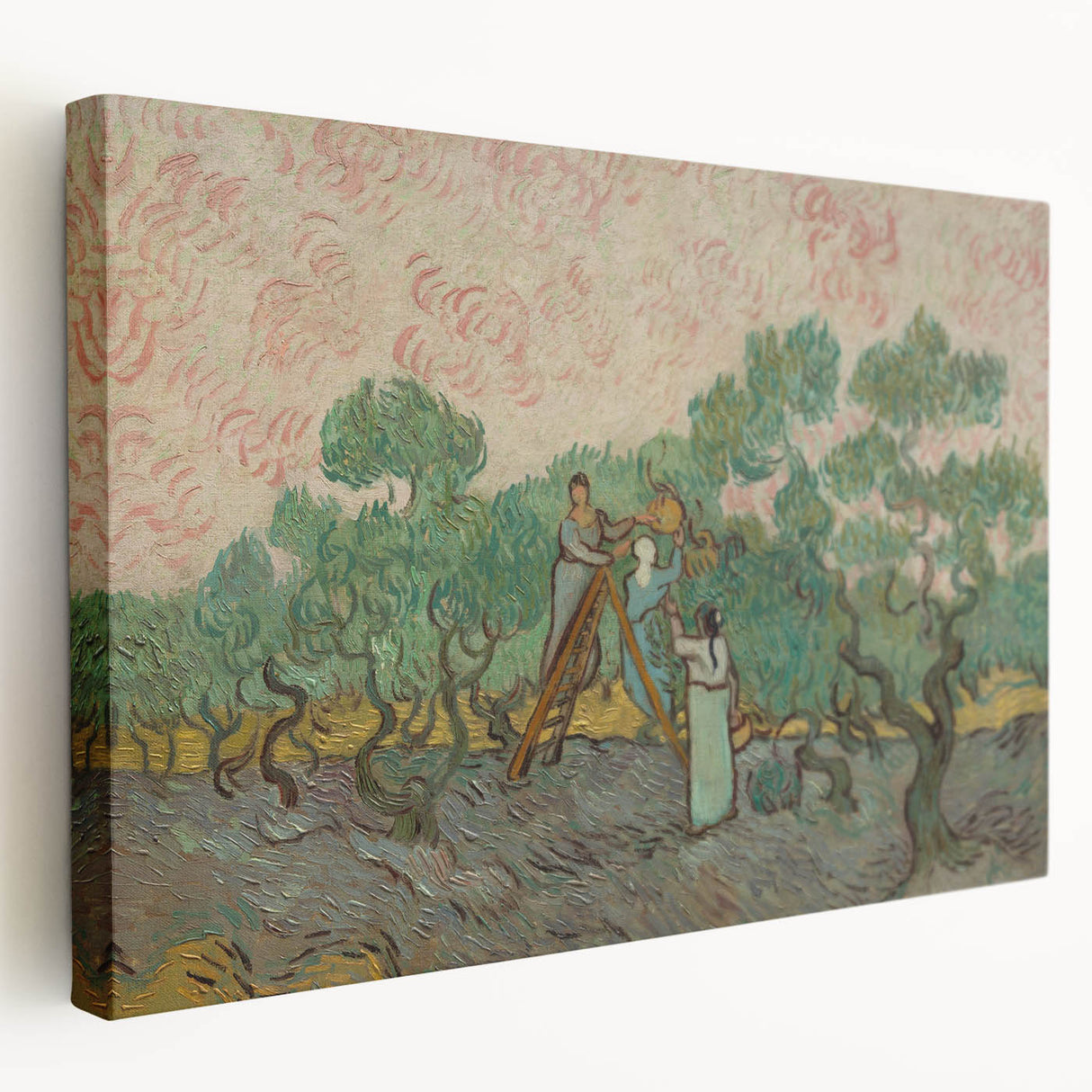 Dynamic Impressionist Landscape – Van Gogh’s Women Picking Olives