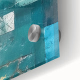 Close-up of abstract strokes wall art design on acrylic glass, showcasing vibrant colors and unique textures, ideal for modern home decor and artistic enhancement.