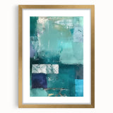 Abstract wall art featuring bold, colorful strokes in a gold frame with a white mat, ideal for modern decor. Perfect for enhancing living spaces or offices.