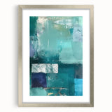 Abstract wall art featuring colorful strokes in vibrant hues, framed with a sleek silver mat, perfect for modern home decor and artistic expression.