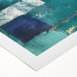 Abstract strokes wall art on rolled canvas, showcasing vibrant colors and dynamic shapes, perfect for modern home decor, elegantly packaged for delivery.