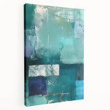 Abstract wall art featuring vibrant, colorful strokes on a stretched canvas, showcasing a modern design ideal for contemporary home decor, viewed from the side.