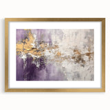 Abstract strokes wall art framed in gold, showcasing a modern design with vibrant colors and layered textures, ideal for adding elegance to any interior decor.