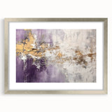 Abstract strokes wall art in a sleek silver frame with matting, showcasing vibrant colors and dynamic patterns, perfect for modern home decor. Ideal for enhancing living spaces with contemporary artistic flair.