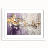 Abstract strokes wall art framed in white with a mat, showcasing a modern design of vibrant colors and fluid shapes, ideal for contemporary decor.