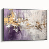Framed canvas wall art showcasing abstract strokes in black and white, presented from a side view to highlight its depth and texture, perfect for modern decor.