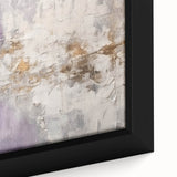 Close-up of a framed abstract wall art canvas featuring vibrant strokes in shades of blue, orange, and yellow, perfect for modern home decor enhancement.