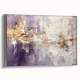 Framed abstract strokes wall art in silver, showcasing vibrant colors and dynamic patterns, perfect for modern home decor and stylish interiors.