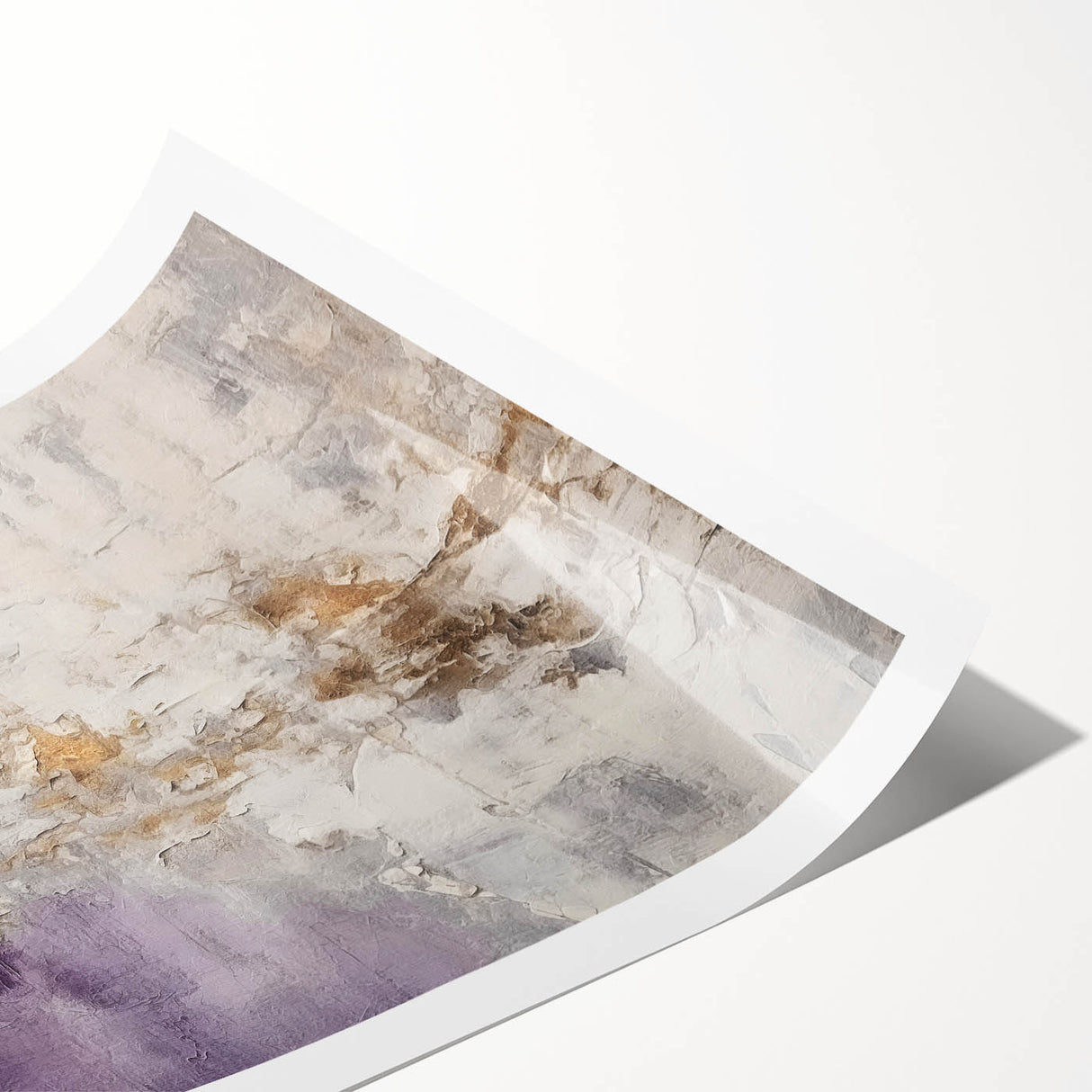 Abstract wall art print showcasing vibrant, multicolored strokes on a textured background, rolled for easy shipping and display. Perfect for modern home decor.
