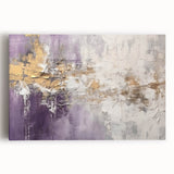 Abstract wall art featuring vibrant strokes in shades of blue, orange, and yellow on a stretched canvas, perfect for modern home decor.