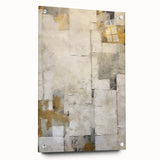 Abstract wall art featuring vibrant strokes in shades of blue, yellow, and red, presented in a sleek acrylic frame, showcasing a modern artistic design suitable for contemporary decor.