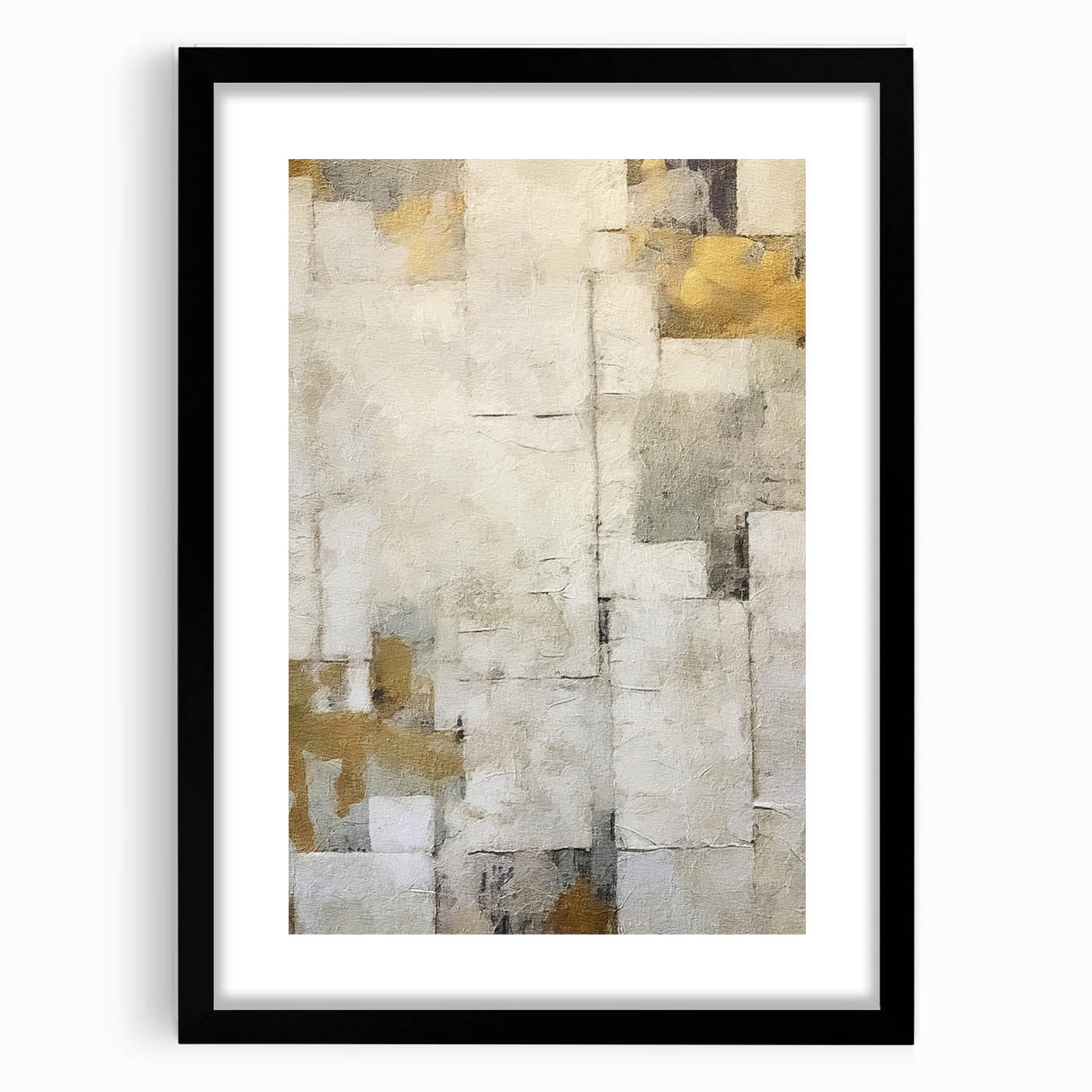 Abstract wall art featuring bold black strokes on a white background, framed with a sleek black mat, ideal for modern home decor. Perfect for elevating living spaces.