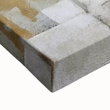 Abstract wall art featuring vibrant, multicolored strokes on a stretched canvas, showcasing a textured surface that adds depth and dimension to modern décor.