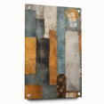 Abstract strokes wall art displayed in acrylic glass, showcasing vibrant colors and dynamic patterns, ideal for modern home decor and artistic interiors.