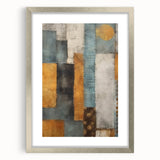 Abstract wall art featuring colorful strokes in a silver frame with a mat, designed to enhance modern interiors with a vibrant, artistic flair.