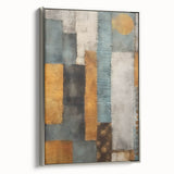 Framed canvas wall art showcasing abstract strokes in silver tones, highlighting a modern design perfect for contemporary home decor. The artwork is displayed in a sleek frame, adding elegance to any room.