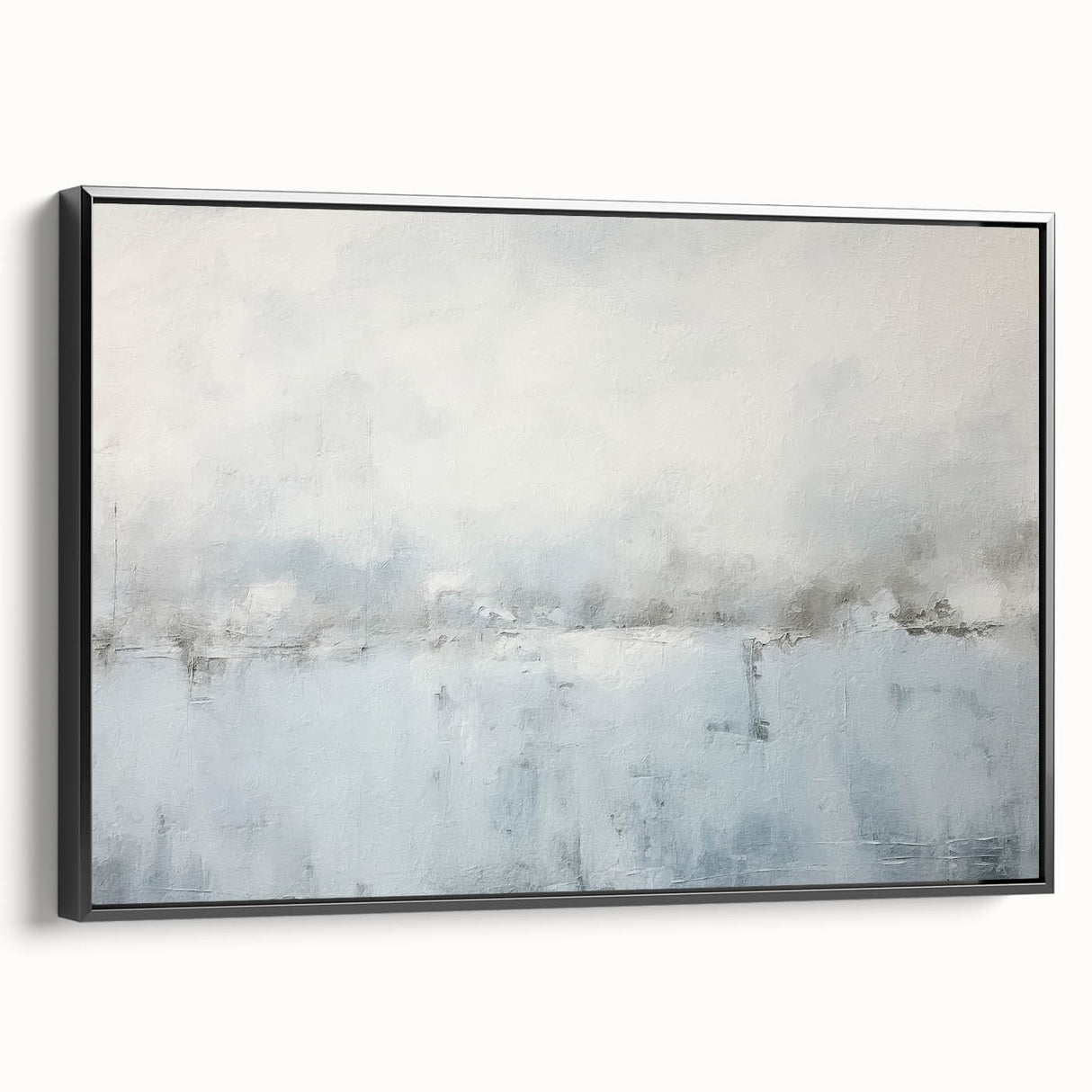 Framed abstract wall art featuring bold black strokes on a textured canvas, showcasing a modern aesthetic perfect for contemporary decor. Ideal for enhancing living spaces.