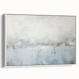 Abstract wall art featuring bold strokes in various colors, framed in white, showcasing a modern design for home decor, viewed from the side. Perfect for enhancing contemporary interiors.