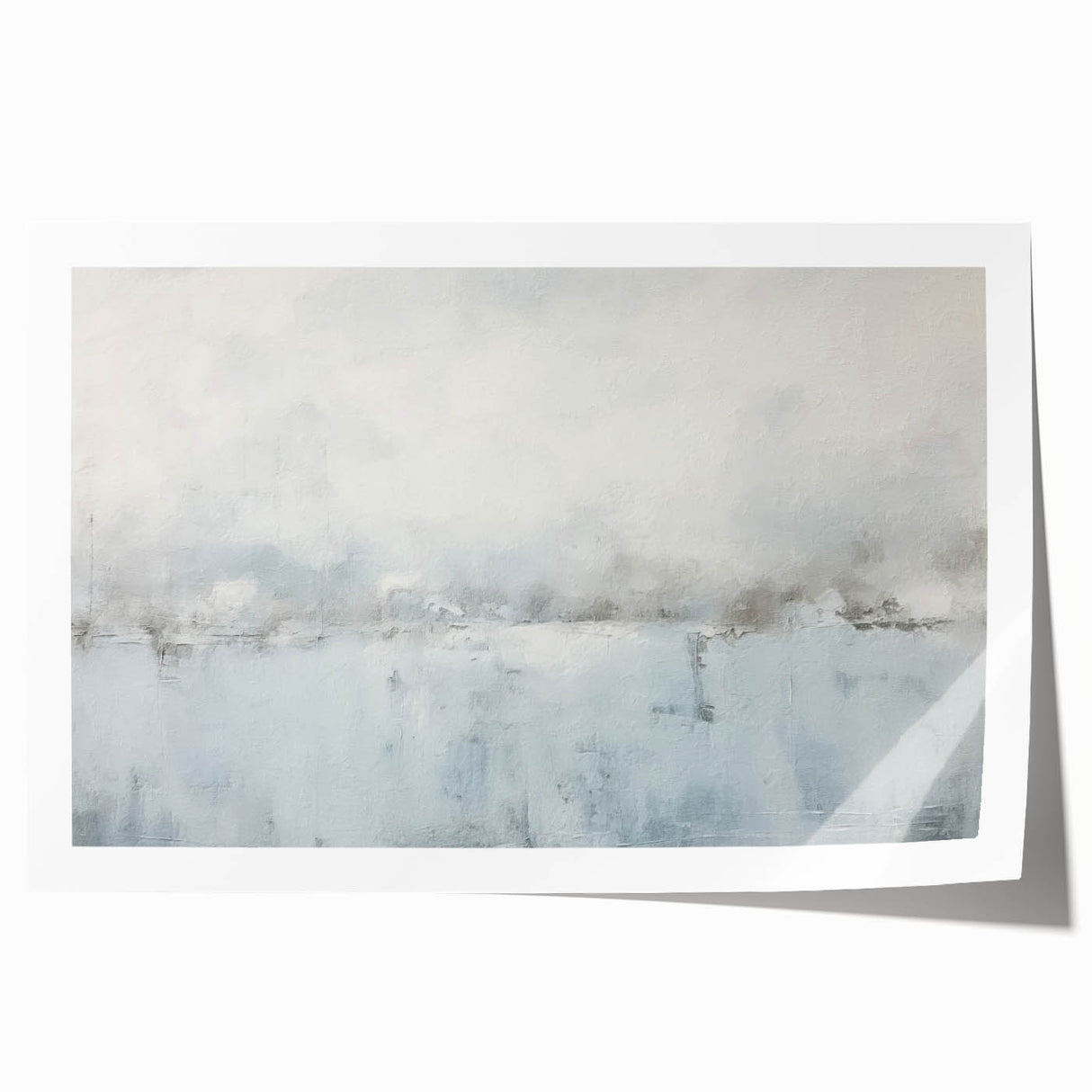 Abstract wall art print featuring vibrant multicolored strokes in shades of blue, orange, and yellow, designed to enhance modern decor. This rolled artwork adds a lively touch to any space, perfect for art enthusiasts looking to elevate their interiors.