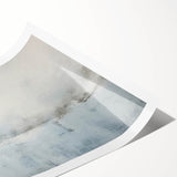 Abstract wall art print featuring vibrant strokes in shades of blue, orange, and yellow, rolled and ready for framing, ideal for modern home decor.