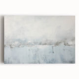 Abstract wall art featuring vibrant strokes in shades of blue, orange, and yellow on a stretched canvas, ideal for modern home decor and artistic expression.