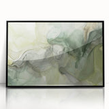 Framed abstract wall art featuring dynamic strokes in black and white, presented in a sleek acrylic frame, ideal for modern home decor and artistic expression.