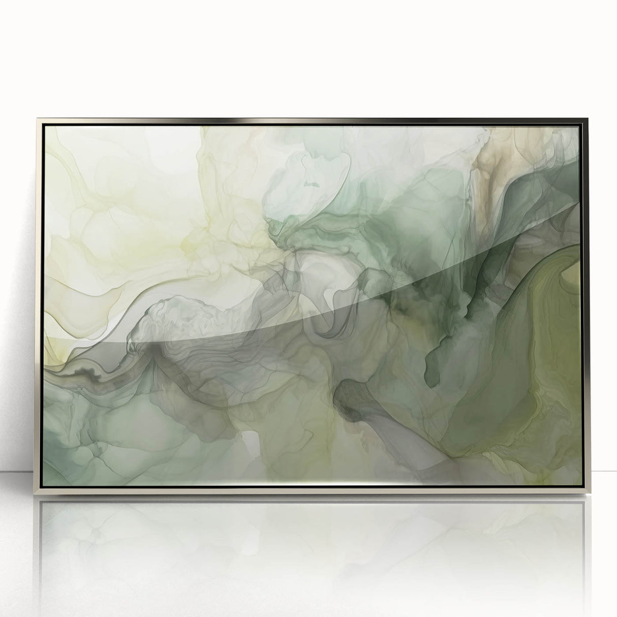 Framed abstract wall art showcasing dynamic silver strokes on a vibrant background, ideal for contemporary home decor and artistic ambiance.