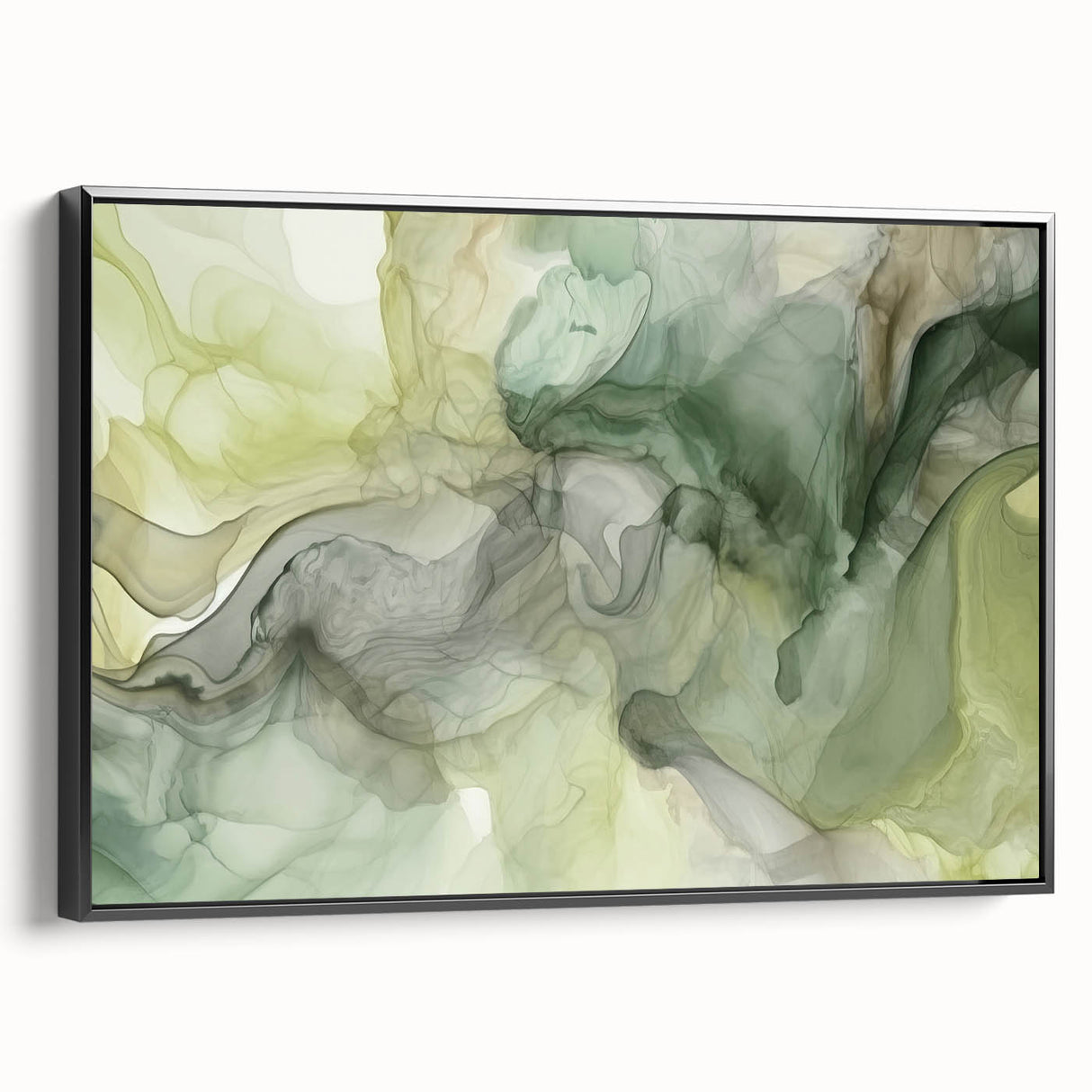 Abstract wall art featuring bold, colorful strokes on a framed canvas, set against a sleek black border, showcasing a modern design ideal for contemporary decor.