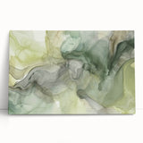 Abstract wall art featuring colorful strokes on stretched canvas, leaning against a wall, perfect for modern home decor. Bright hues create a vibrant focal point.