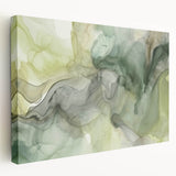 Stretched canvas artwork showcasing abstract strokes in vibrant colors, perfect for modern decor. Side view highlights the texture and depth of the design.