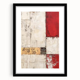 Abstract wall art featuring colorful strokes in a black frame with a mat. This modern design adds a vibrant touch to any room's decor, ideal for art enthusiasts.