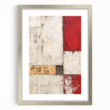 Abstract wall art featuring dynamic strokes in vibrant colors, elegantly framed with a silver mat, enhancing modern interior decor. Perfect for contemporary art enthusiasts.