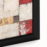 Abstract wall art featuring vibrant strokes in shades of blue, orange, and yellow, framed elegantly on canvas, enhancing modern home decor aesthetics.