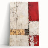 Abstract strokes wall art on stretched canvas, showcasing vibrant colors and dynamic patterns, ideal for modern home decor or gallery settings.