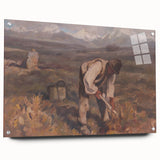 Modern Wall Art: Rustic Autumn Farming Scene with Earthy and Warm Tones