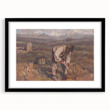 Modern Wall Art: Rustic Autumn Farming Scene with Earthy and Warm Tones