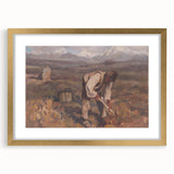 Modern Wall Art: Rustic Autumn Farming Scene with Earthy and Warm Tones