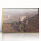 Modern Wall Art: Rustic Autumn Farming Scene with Earthy and Warm Tones