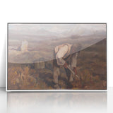 Modern Wall Art: Rustic Autumn Farming Scene with Earthy and Warm Tones