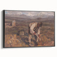 Modern Wall Art: Rustic Autumn Farming Scene with Earthy and Warm Tones