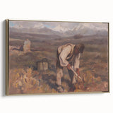 Modern Wall Art: Rustic Autumn Farming Scene with Earthy and Warm Tones