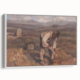 Modern Wall Art: Rustic Autumn Farming Scene with Earthy and Warm Tones