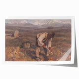 Modern Wall Art: Rustic Autumn Farming Scene with Earthy and Warm Tones