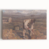 Modern Wall Art: Rustic Autumn Farming Scene with Earthy and Warm Tones