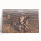 Modern Wall Art: Rustic Autumn Farming Scene with Earthy and Warm Tones